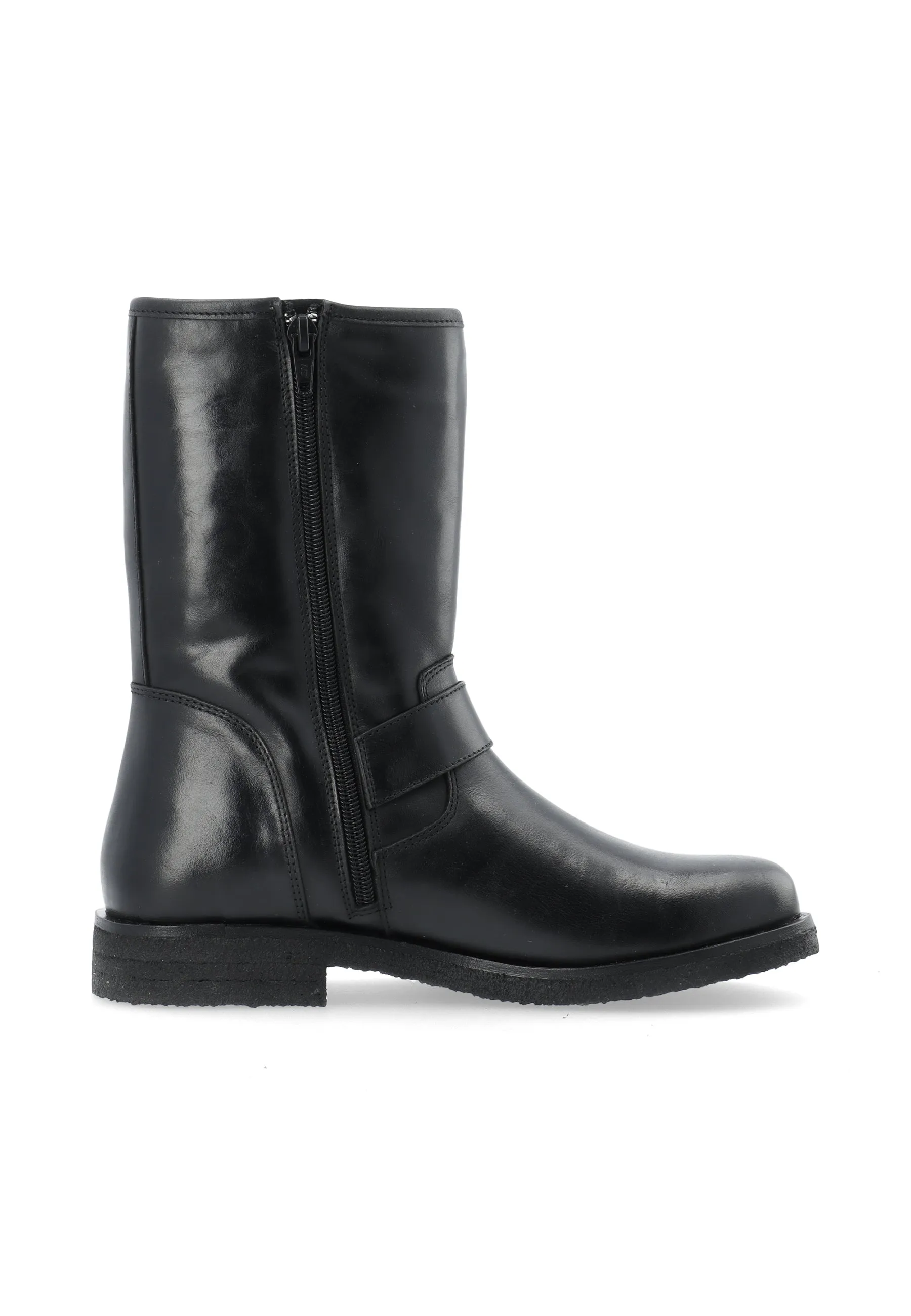 CASFREJA Mid Cut Biker Boot Warm Lining Pull Up Leather